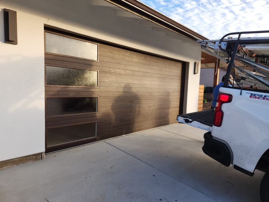 White full-view farmhouse garage door, Spring Valley